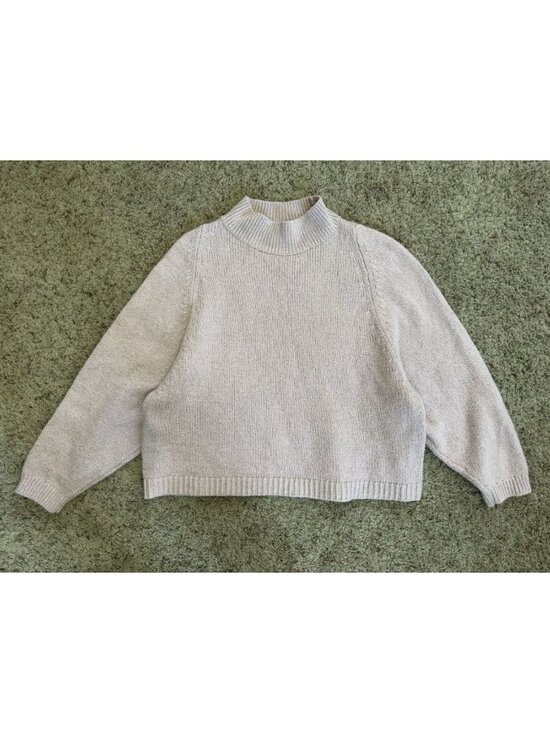 Mauve Sweaters - OLD NAVY Relaxed Sweater Mock Neck LARGE Casual Basic Neutral Teacher Minimal